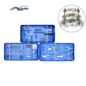 5.5mm Spinal Pedicle Screw System Instrument Set in sterilization box for orthopedic spine surgery