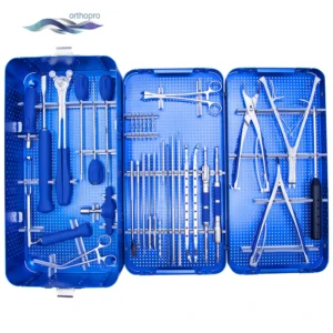 6.0mm Spinal Pedicle Screw System Instrument Set in sterilization case for orthopedic spine surgery