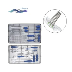 Minimally Invasive Pedicle Screw Instrument Set in sterilization case for MIS surgery