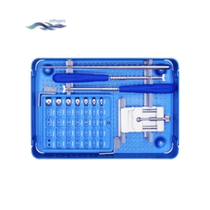 PEEK Cervical Cage Instrument Set in sterilization case for ACDF surgery