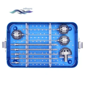 PTED Access Instrument Set in sterilization tray for endoscopic spine surgery