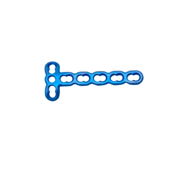 Titanium T-shape locking plate specifications and screw holes