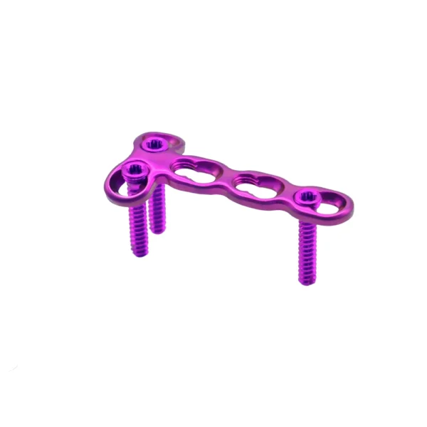Titanium 2.0mm Mini T-Plate specifications and screw holes