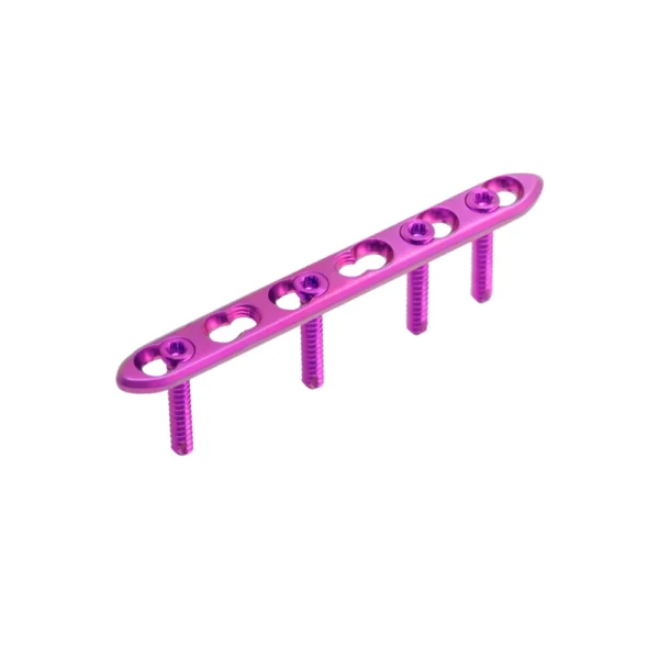 Titanium 2.0mm locking plate screw holes detail