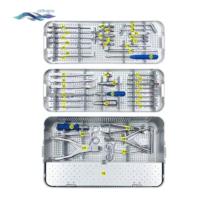 Ankle Locking Plate Instrument Set for Orthopedic Distal Tibia and Fibula Fracture Fixation Surgery OrthoPro