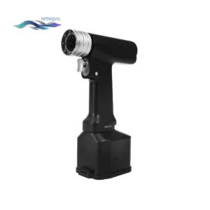 OrthoPro brushless multi-functional bone drill handpiece with medical battery.