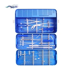 OrthoPro Large Fragment Locking Plate Instrument Set for 4.5mm and 6.5mm Orthopedic Trauma Surgery Kit.