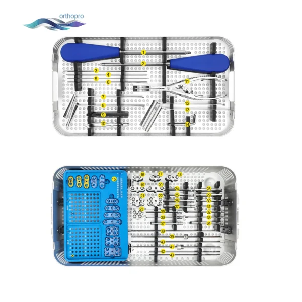 Pediatric Hinge Locking Plate Instrument Set for Orthopedic Bone Deformity Correction Surgery OrthoPro