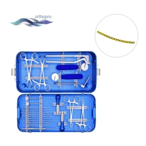 Complete Rib Reconstruction Locking Plate Instrument Set with surgical tools for thoracic trauma and rib fracture fixation.