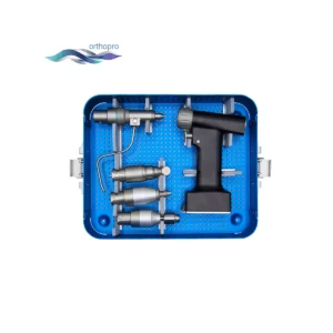 Estuche de esterilización para brocas ortopédicas de grado médico con ranuras organizadas para bandeja de autoclave quirúrgico.